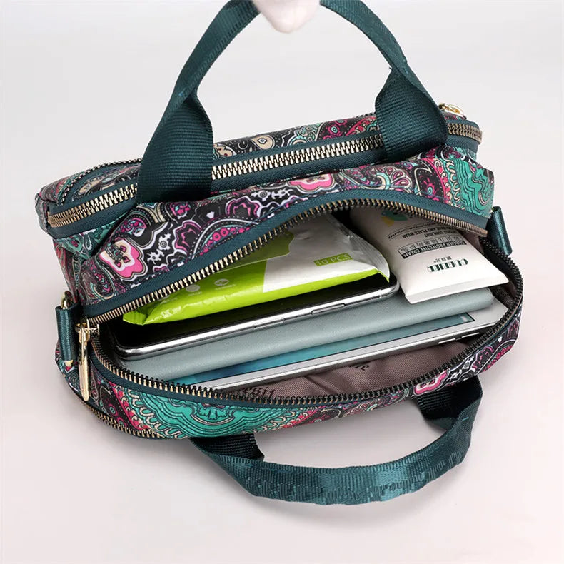 Women's Floral Nylon Crossbody Shoulder Bag