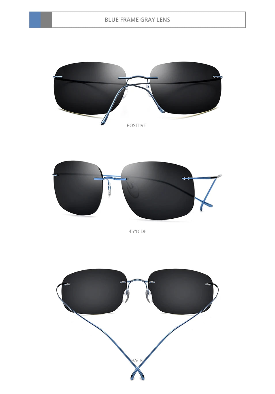FONEX Titanium Rimless Polarized Sunglasses – Ultralight