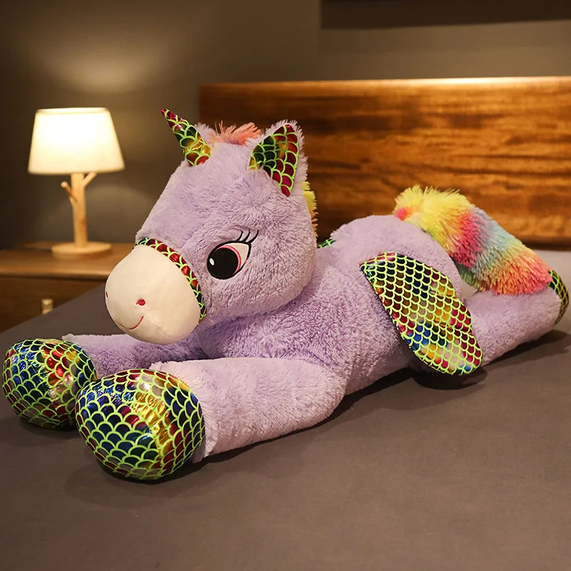 New Arrive High Quality 90-120CM Horse Plush Toys Stuffed Animal Doll Boys Girls  Birthday Gift Home Shop Decor Triver