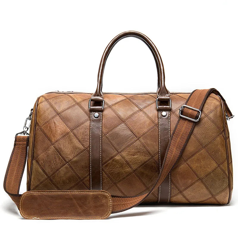 WESTAL Men's Travel Bags Hand Luggage Genuine Leather Duffle Bags Leather Luggage Travel Bag Suitcases Handbags big/Weekend Bag