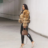 Luxury Women’s Real Raccoon & Fox Fur Jacket | Premium Winter Outerwear