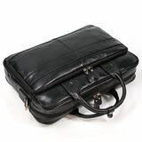 Men Briefcase Genuine Leather Laptop Bag 14 15.6" PC Doctor Lawyer Computer Bag Cowhide Male Briefcase Leather Men Business Bag