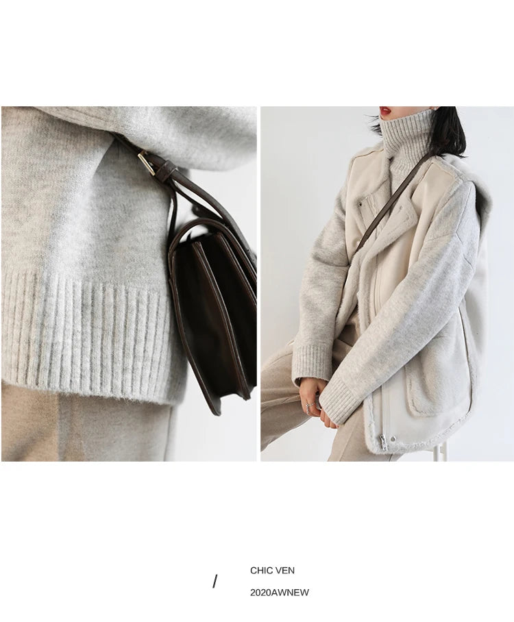 Women's Relaxed Mock Neck Knit Sweater