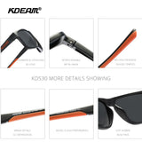 KDEAM New Polarized Men's Sunglasses Square Outdoor Photochromic Sun Glasses Women Non-Slip Nose Pad Full Accessories Included