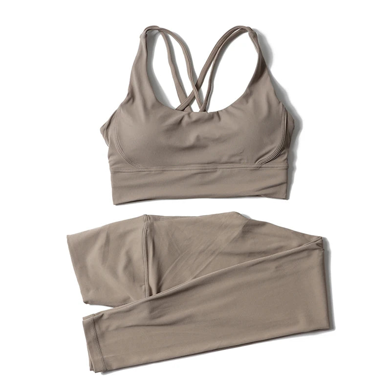 Women's Yoga Set with Sports Bra & High-Waist Leggings