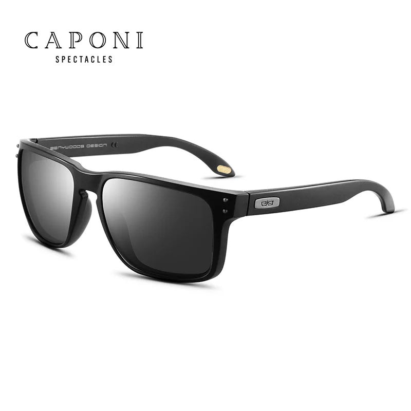 CAPONI Men's Polarized Photochromic Square Sunglasses