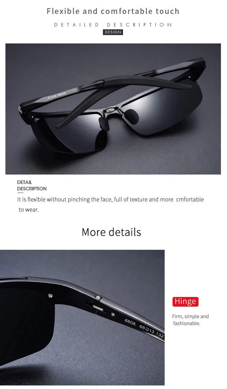 Cook Shark Polarized Aluminium Sunglasses for Men