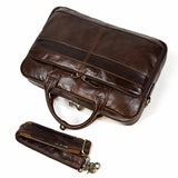 Men Briefcase Genuine Leather Laptop Bag 14 15.6" PC Doctor Lawyer Computer Bag Cowhide Male Briefcase Leather Men Business Bag