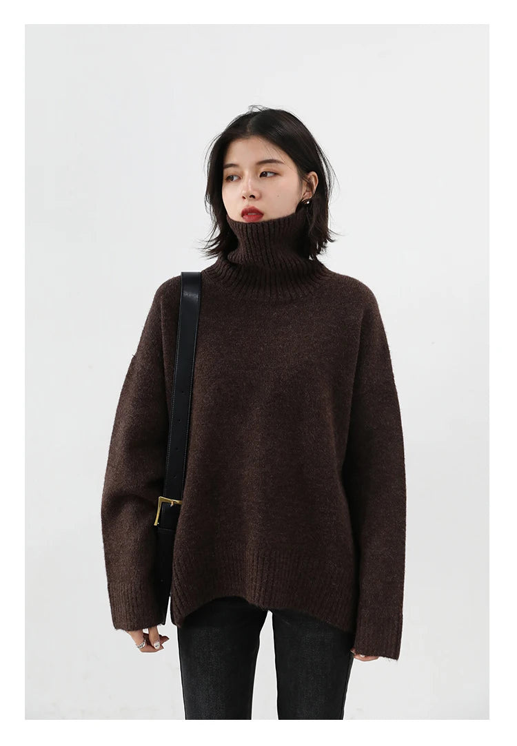 Women's Relaxed Mock Neck Knit Sweater
