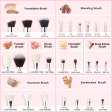 Jessup Makeup brushes set 25pcs Make up Brush Professional ,Natural-Synthetic Foundation Powder Blending Eyeshadow T195