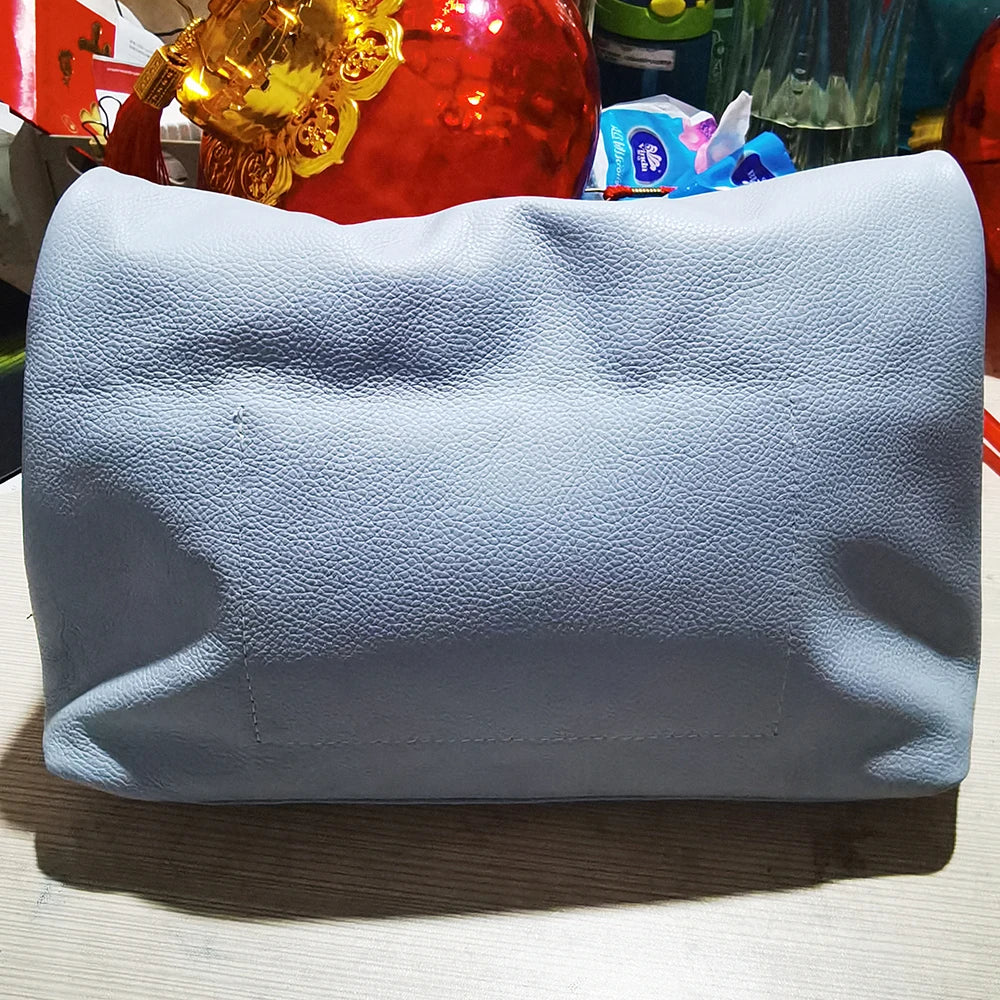 100% Genuine Leather Cowhide Handbag High Quality Leather Women's Foldable Designer Handbag Simple Magnet Handle Bags