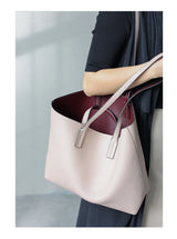 JAZZQ Reversible Genuine Leather Tote | First-Layer Cowhide
