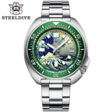 STEELDIVE SD1970J Kanagawa Turtle Full Luminous Dial Ceramic Bezel NH35 AutomaticSTEELDIVE Offical Store Mens Dive Watch