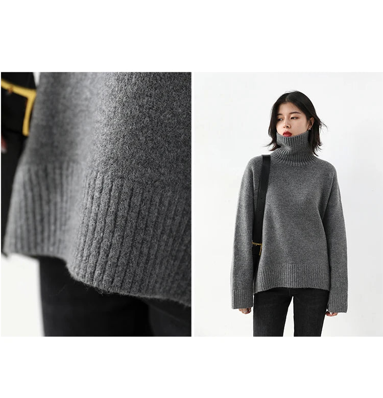 Women's Relaxed Mock Neck Knit Sweater