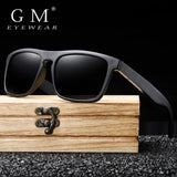 GM New Arrivals Black Wooden Polarized Sunglasses for Men Bamboo Sunglasses Red UV400 Lenses Fashion Driving Shades Carton S5523