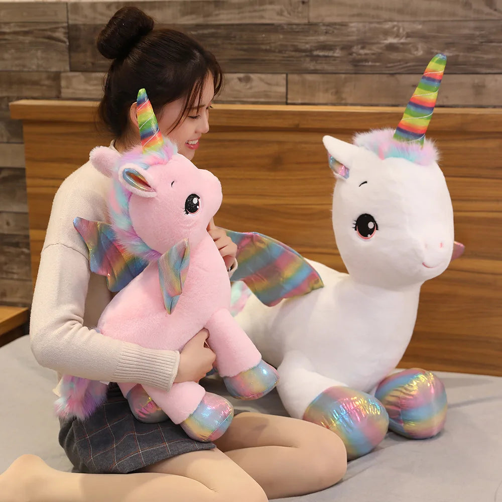 Nice Huggable Cute Unicorn Dream Rainbow Plush Toy High Quality Pink Horse Sweet Girl Home Decor Sleeping Pillow Gift For Kids