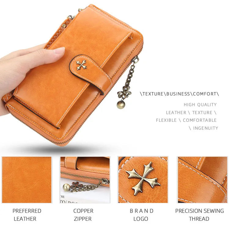 New Women Wallets Fashion Long PU Leather Top Quality Brand Card Holder Classic Female Purse Zipper Wallet For Women