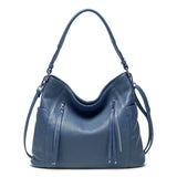 ZENCY New Handbag Luxury Genuine Leather Bag for Women Shoulder Tote Crossbody Double Zipper Pocket Charming Red Hobo Bag
