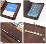 Macbook Pro Air 13 iPad Pro 13 12.9 Portfolio File Folder Cow Leather Cover Organizer Travel Business Office Document Briefcase