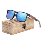 BARCUR Original Design Natural Wood Sunglasses Polarized Business Sun Glasses for Men Eyewear Square Luxury Brand Eyewear