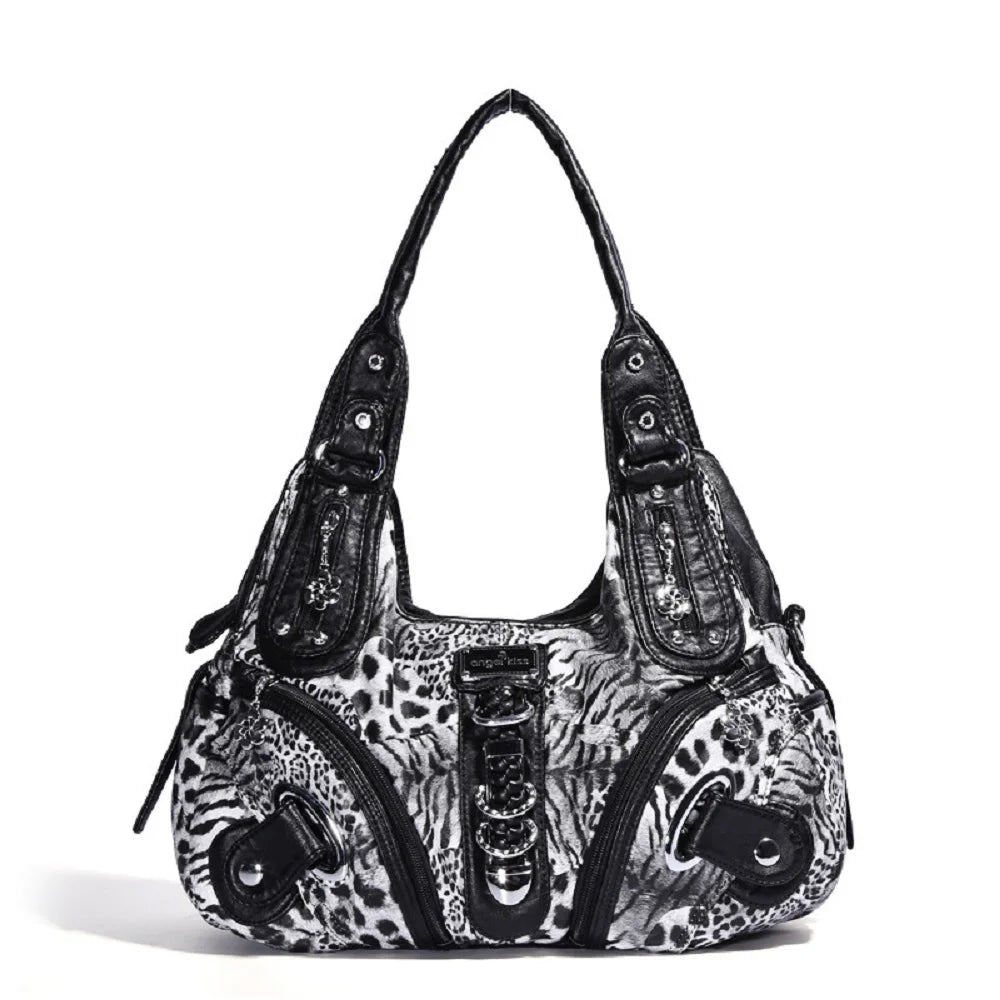 Vintage Bag Women Handbags Brown Leopard Shoulder Bag Top-handle Handbag Fashion Satchel Dumpling Shoulder Bag Tote Hobos