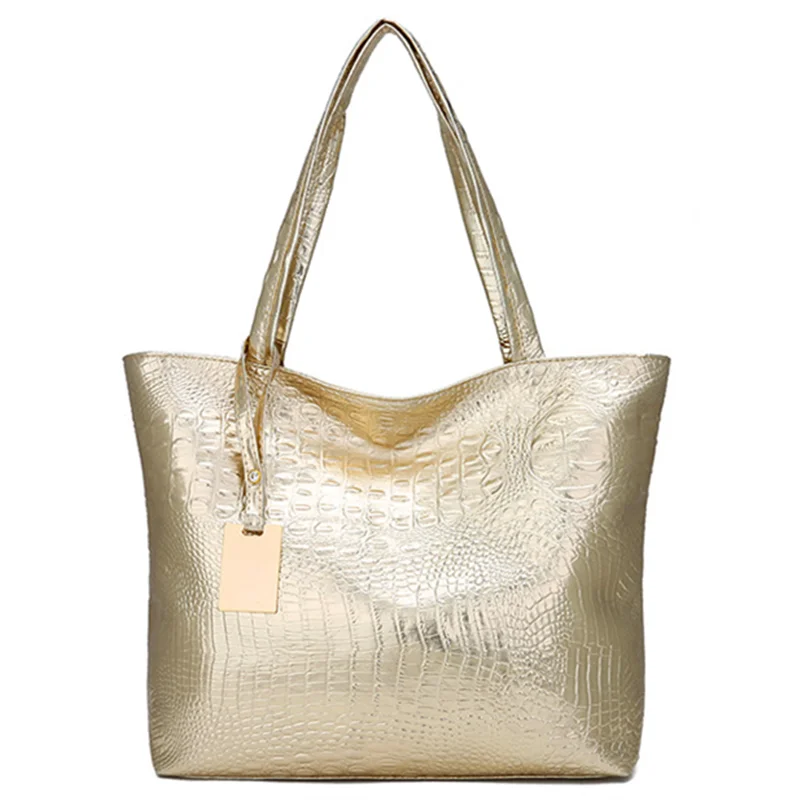 Women's Croc-Effect PU Leather Tote Bag