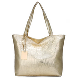 Women's Croc-Effect PU Leather Tote Bag