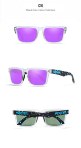 KDEAM Men's Polarized Sunglasses Fishing Lifestyles Mirrored Color Blocking Sun Glasses Women Legend Square Sunglass With Box