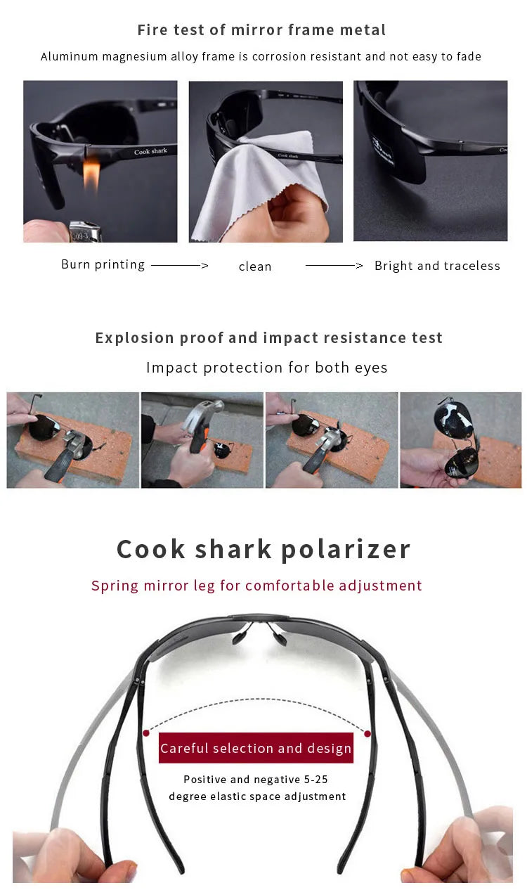 Cook Shark Polarized Aluminium Sunglasses for Men