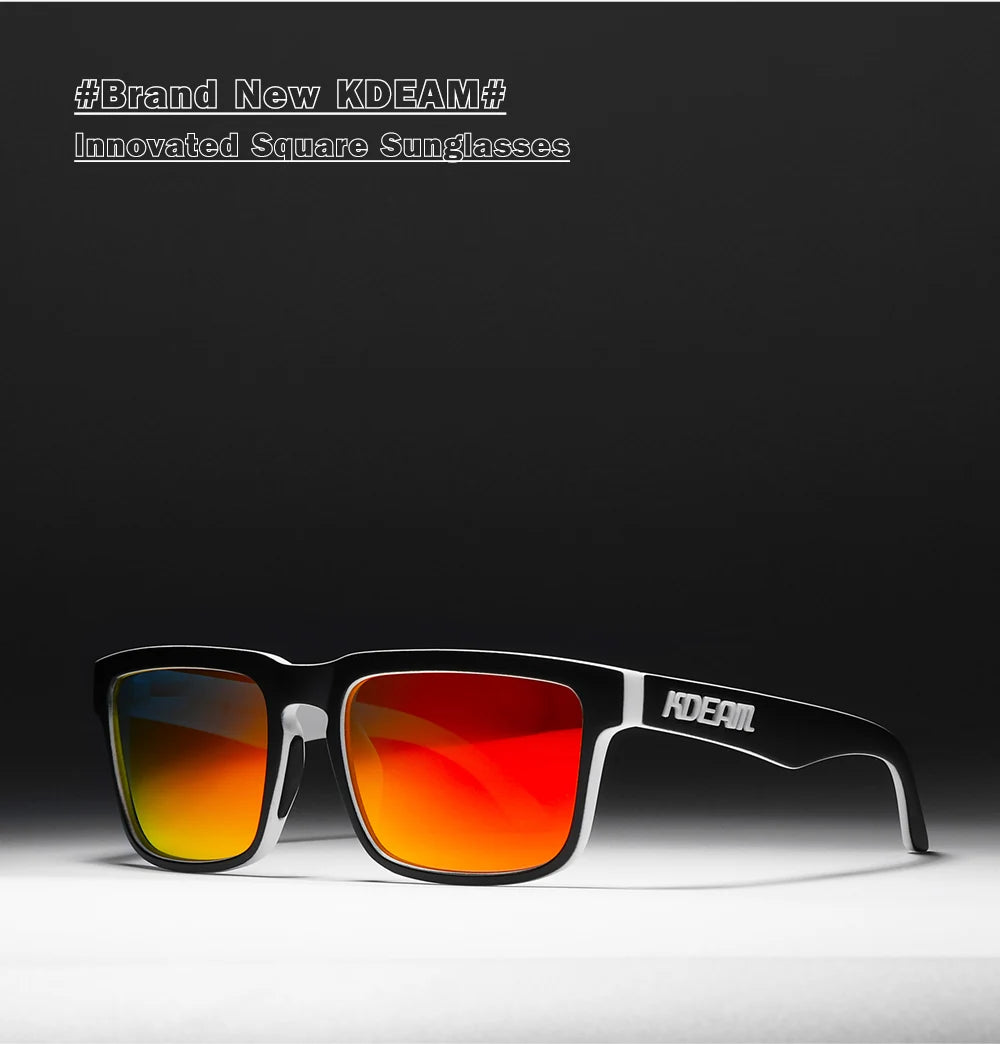 KDEAM Men's Polarized Sunglasses Square Casual Outdoors Sun Glasses Women Unisex Sunglass For Couple With New Package