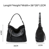ZENCY New Handbag Luxury Genuine Leather Bag for Women Shoulder Tote Crossbody Double Zipper Pocket Charming Red Hobo Bag