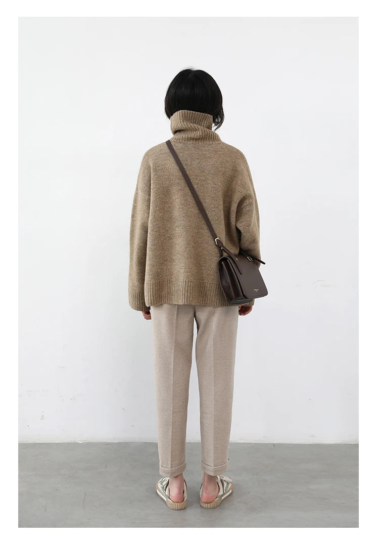 Women's Relaxed Mock Neck Knit Sweater