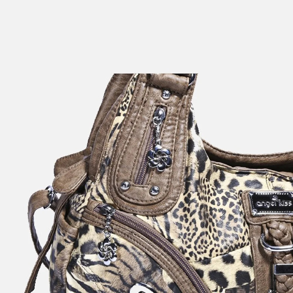 Angel Kiss Women Handbags Leopard Bag Top-handle Handbag Fashion Satchel Dumpling Pack Shoulder Bag Tote Bag Hobos Large Purse