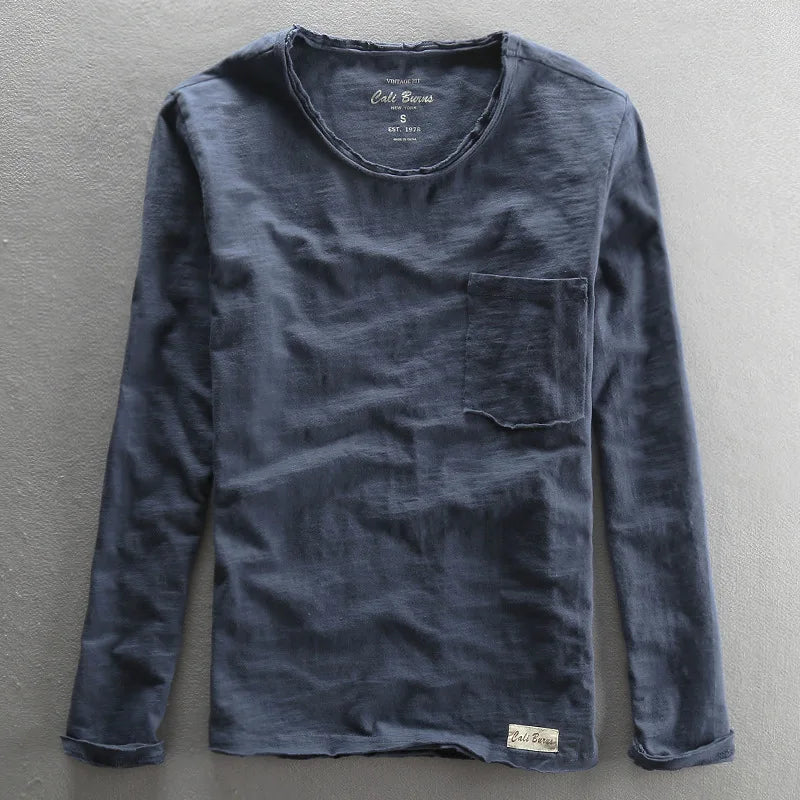 Men's Vintage Bamboo Cotton Long Sleeve Tee