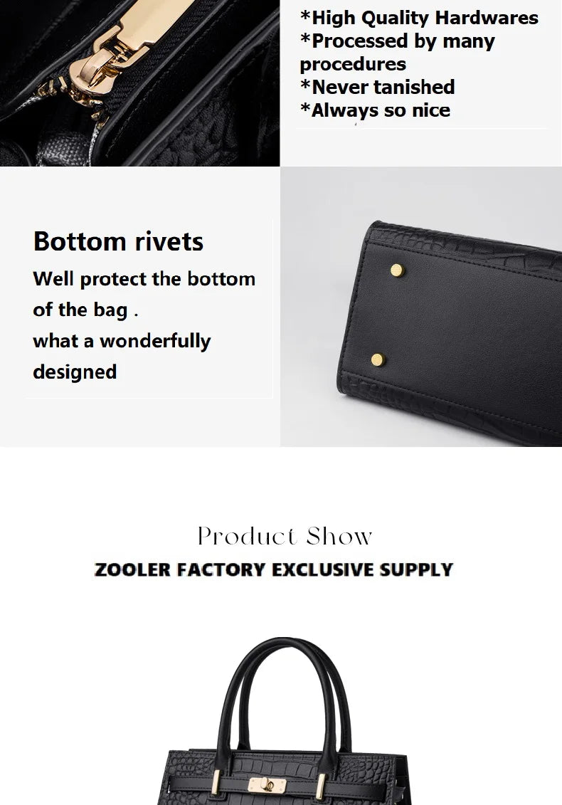 Hot ZOOLER Fashion Woman Bag Full Genuine Leather Shoulder Bags for Businesswomen Real Cow Handbags Purses Bolsa Feminina #wg383