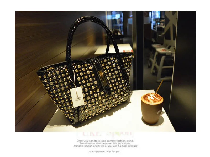 iPinee Rhinestones Crossbody Bags For Women Patent  Leather Luxury Handbags Women Bag Designer Ladies Messenger Bag Sac A Main