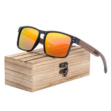 BARCUR Original Design Natural Wood Sunglasses Polarized Business Sun Glasses for Men Eyewear Square Luxury Brand Eyewear