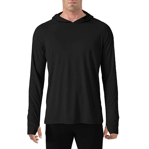 TACVASEN Men's Quick-Dry Long Sleeve Hooded T-Shirt