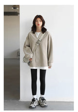 Women's Relaxed V-Neck Cotton-Blend Cardigan