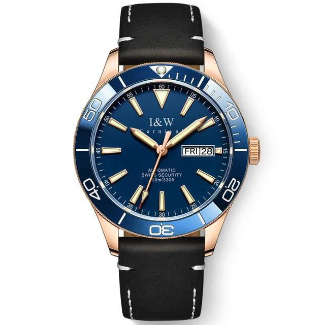 CARNIVAL Dive Watch Luxury Stainless Steel Sport Automatic Mechanical Wristwatch 100M Waterproof NH36 Clock for Men Reloj Hombre