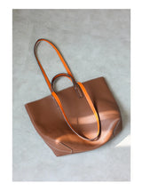 JAZZQ Reversible Genuine Leather Tote | First-Layer Cowhide