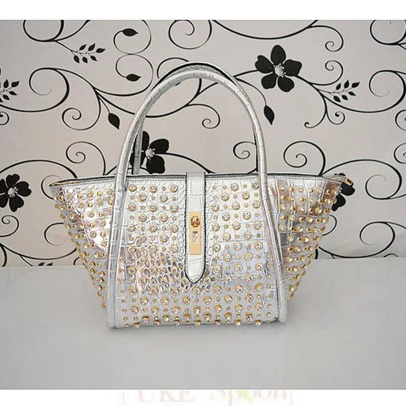 iPinee Rhinestones Crossbody Bags For Women Patent  Leather Luxury Handbags Women Bag Designer Ladies Messenger Bag Sac A Main