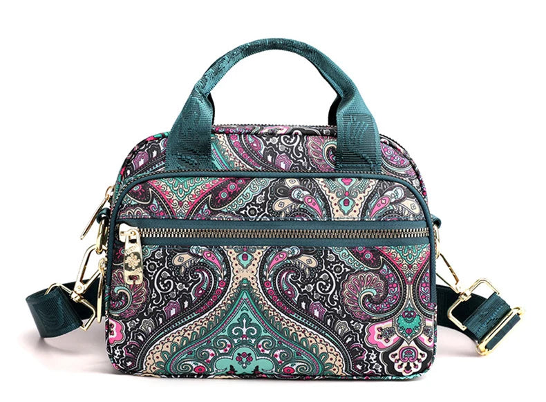 Women's Floral Nylon Crossbody Shoulder Bag