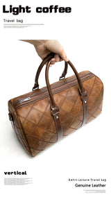 WESTAL Men's Travel Bags Hand Luggage Genuine Leather Duffle Bags Leather Luggage Travel Bag Suitcases Handbags big/Weekend Bag