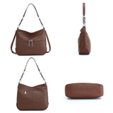 Zency Soft Cowhide Leather Winter Women's Shoulder Bag Casual Commuter High Capacity Female Crossbody Handbag Vintage Shopper