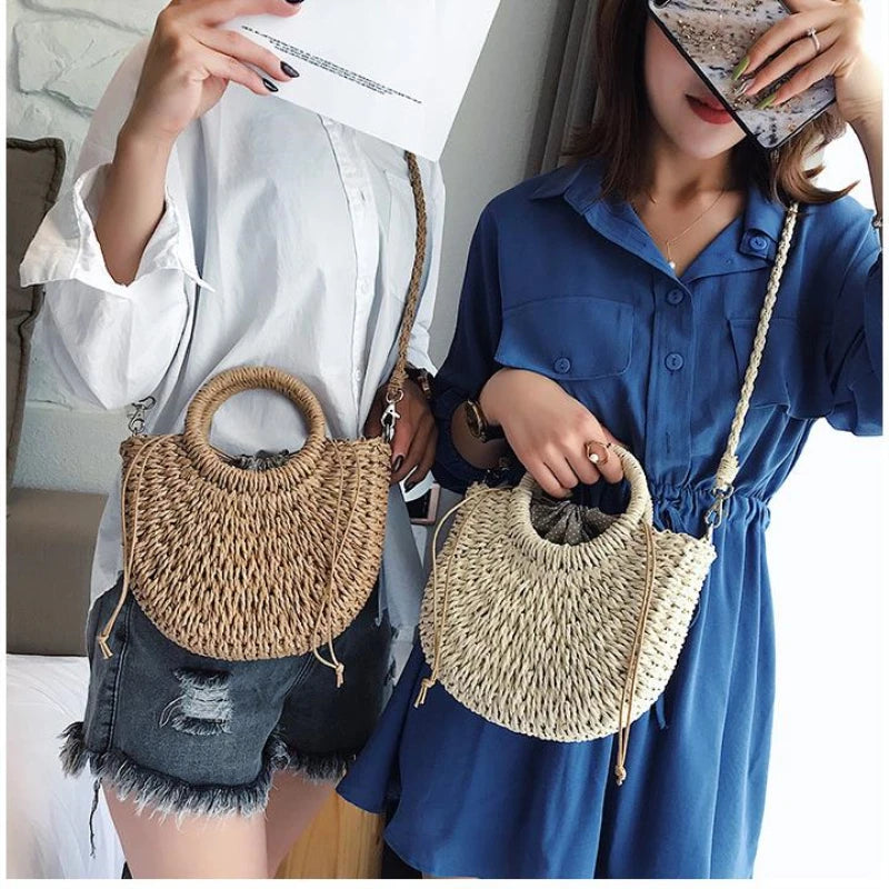 Women's Handmade Straw Tote Bag – Bohemian Beach Weave