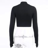 Gothic Letter Embroidery Crop Top