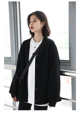 Women's Relaxed V-Neck Cotton-Blend Cardigan