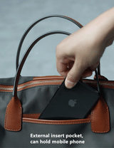 Zipper Tote Bags For Women Nylon With Real Leather Handbag High Quality Single Shoulder Bag