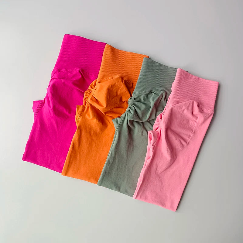 High-Waist Seamless Yoga Leggings – USA-Made Push-Up Fitness & Gym Tights